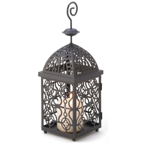 Moroccan Birdcage Black Metal Candle Lantern - Picture 2 of 3