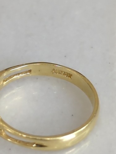 18k Yellow Turkish Gold Ornate Circle Ring Size 6 - Picture 7 of 9