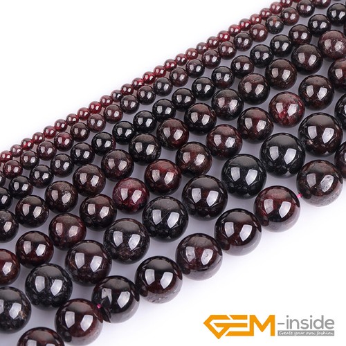 Natural Round Garnet Gemstone DIY Loose Beads For Jewellery Making 15" In Lots - Picture 10 of 49