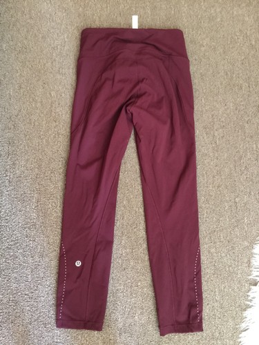 LULULEMON SZ 4 EUC Extra Mile Crop Reflective 23" Garnet - Picture 10 of 11