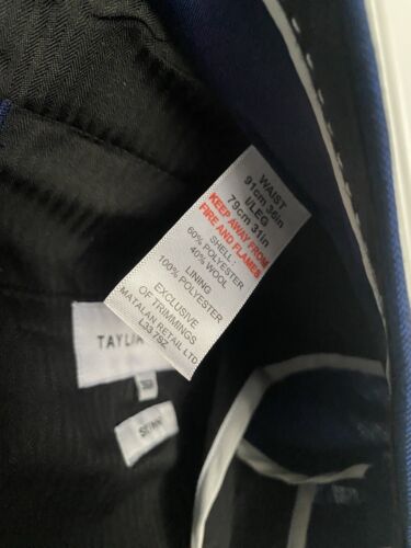 Taylor & Wright Blue Suit - Jacket 44R - Trousers W36 L31 - Picture 8 of 10