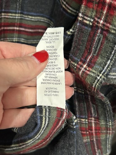 LL Bean Baumwolle Flanell Hemd Größe Large Heritage grau kariert weich Y2K Vintage - Bild 5 von 10