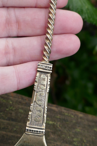 Antique 18th Century German Gold Wash 800 Fine Silver Apostle Spoon - 8.25" Long - Picture 4 of 16