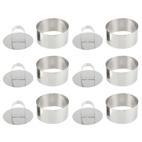 4 Stück Backzubehör Metall Kuchen Ringe Edelstahl Mousse Form Herstellung Werkzeug - Bild 3 von 12