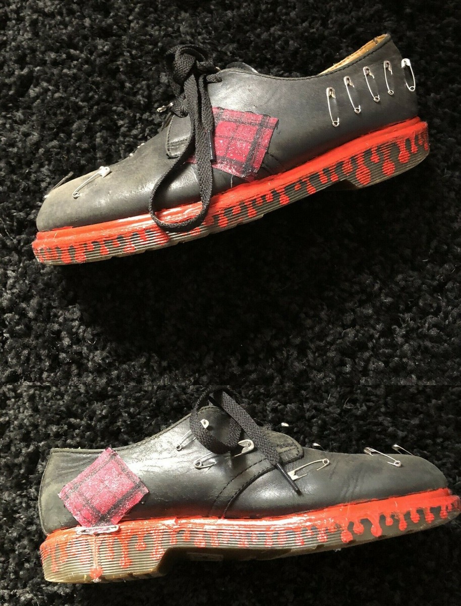 Grunge 80s Punk Vintage Doc Dr Martens 4 37 Black Leather Shoes Goth Steampunk eBay