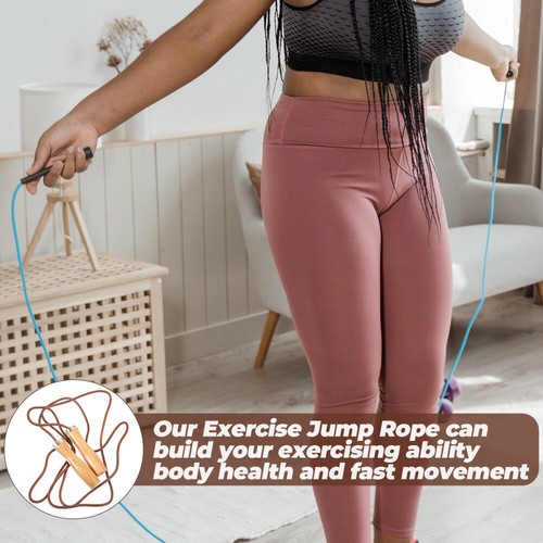 Wooden Handle Skipping Rope Exercising Jumping Rope Physical Education Equipment - Picture 5 of 12