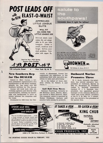 1955 Thommen Spinning Fishing Reel Print AD - Picture 2 of 2
