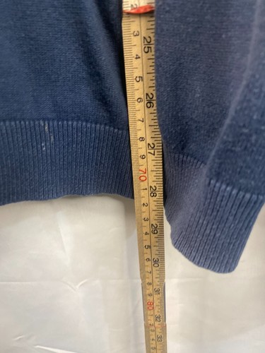 Pretty Green Jumper Mens XL Navy Striped Knit Crew Neck Ribbed Hem Pullover - Picture 7 of 19