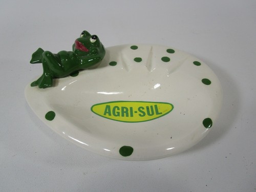 Vintage AGRI-SUL frog advertising ceramic ashtray portuguese agriculture - Picture 1 of 5