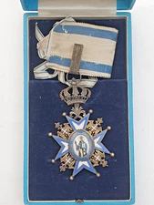 Serbia: Order of St Sava, vermilion commander, in its case, superb