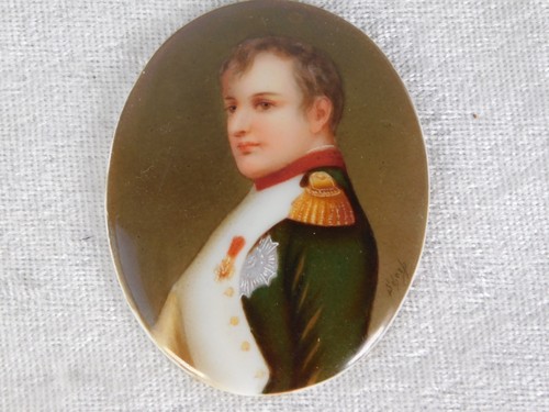 Antique 1800's Firenze Napoleon Bonaparte Miniature Porcelain Signed Portrait - Picture 3 of 10