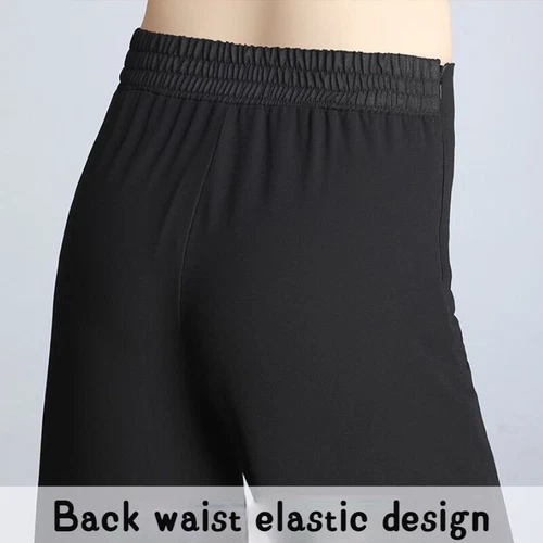 Damen Chiffon Tanzhose Schlitz weite Beine Hose Freizeit Maxi Culotte Modern - Bild 11 von 23