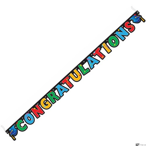 Congratulations Graduation Hanging Decoration 7' Jointed Banner, Multi - Picture 1 of 3