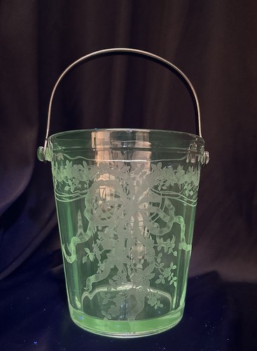1928-1951 Fostoria JUNE CLEAR Etch #279 Ice Bucket W/Handle - Picture 11 of 21