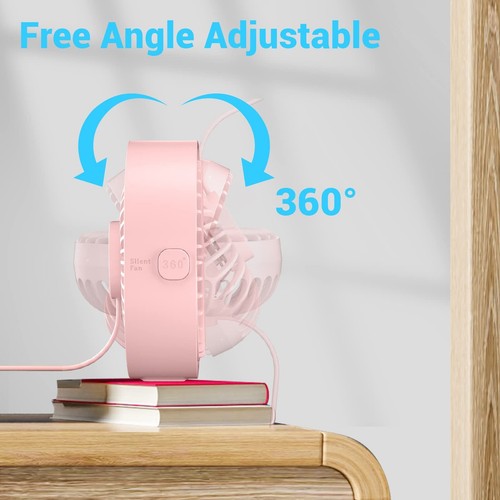 Small Usb Desk Fan 4 Inch Quiet Mini Table Fan 3 Speeds Portable Desktop Fan 360 - Picture 5 of 7