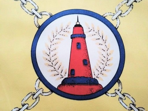 Thibaut Newport Nautical Cotton Print Fabric Yellow 57" x 48" - Picture 2 of 4