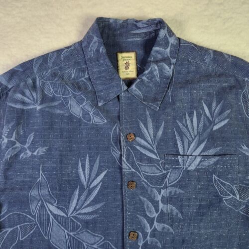 Camisa Hawaiana Jamaica Jaxx DE COLECCIÓN Seda Para Hombres Mediana Azul Floral Manga Corta - Imagen 3 de 10
