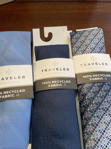 Corbata Van Heusen gris y azul lote de tres Traveler Performance - Imagen 8 de 13