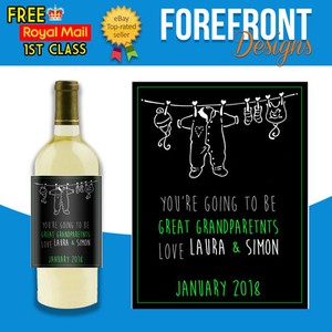 Personalised New born/baby wine bottle label, Perfect Grandparent/parent Gift | eBay
