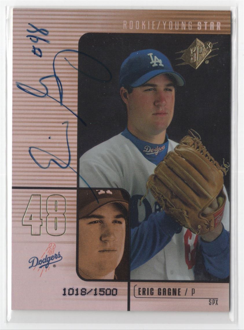 2000 SPX ROOKIE AUTO YOUNG STAR Eric Gagne Auto 1018/1500 Los Angeles Dodgers