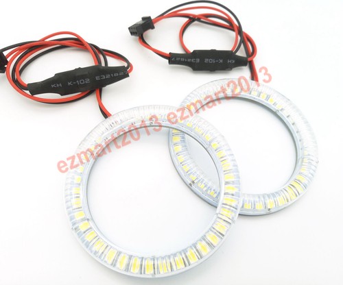 2 piezas Anillo de halo LED para automóvil motocicleta Faro antiniebla Ojo demonio blanco DRL - Imagen 29 de 141