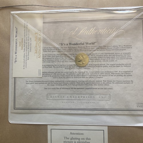 Disney Tinkerbell "It's A Wonderful World", Sericel New In Orig Packaging - Bild 5 von 9