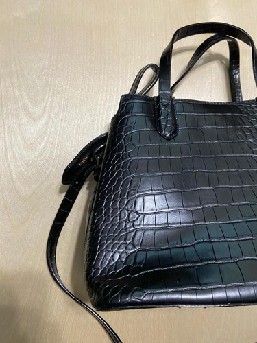 Un Nuevo Día Animal Cocodrilo Asimétrico Bolso de Hombro Cartera Cuero Sintético Negro - Imagen 5 de 14