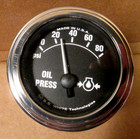 S S White HG147 Electric Oil Pressure Gauge 0-80psi 2" Chrome Bezel Black Face