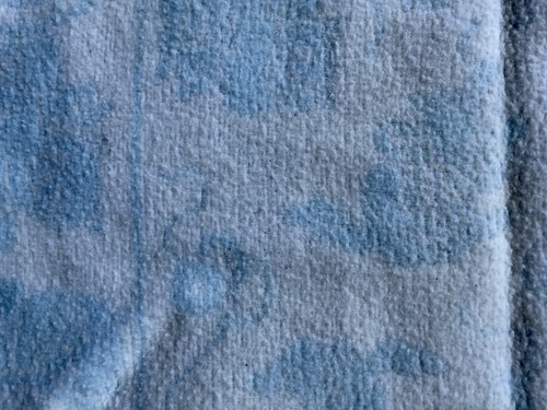 Vintage Baby Doll Blanket Blue White Kitty Cats Soft 17x17 - Picture 2 of 6