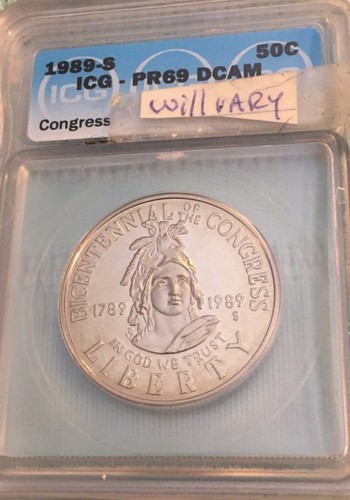1989 S 50c Commemorative (Congress), ICG PR69DCAM - Bild 1 von 9