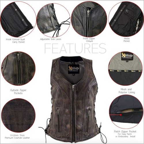 EUC X Element Leather Vest Sz XXL Patches Removed Brown Motorcycle Vest - Picture 4 of 18