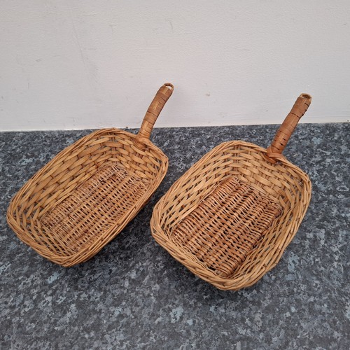 Cesta para servir de mimbre vintage x 2 ambas de forma rectangular con mango retro - Imagen 2 de 23