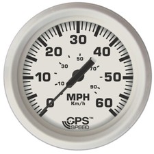 FARIA DRESS WHITE 4" GPS  (SPEEDOMETER 60 MPH) STUDDED
