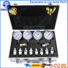 SINOCMP Max 60Mpa Hydraulic Pressure Test Kit 4x Gauge 10x Test Coupling 3x Hose
