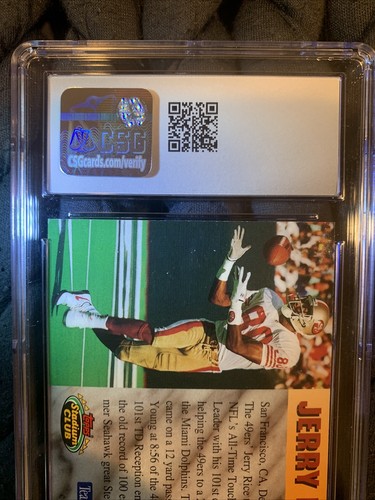 Jerry Rice 1993 Stadium Club Record Breaker CSG 8.5 RARE NFL HoF Legend SF 49ers - Picture 15 of 24