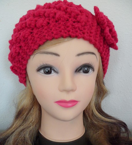Strick Häkel Stirnband mit Blume Ohrenwärmer Haarband Head-Wrap - Bild 15 von 42