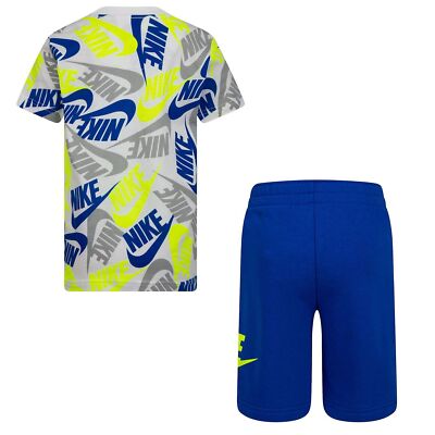 NIKE Tee SHORT PANTS SETUP【L】 Nike Boy 2 Piece T-Shirt & Shorts Set ~ White, Dark Olive