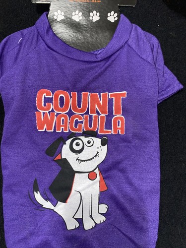 Halloween Pet Tee Size Medium (14-16 in) Purple Count Wagula Tee Dog/Cat T-shirt - Picture 1 of 3