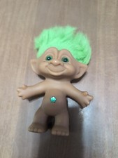 Ace Novelty Treasure troll with Green Eyes, Green hair, Green Star Gem On Belly