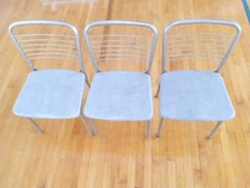 (3) Cosco Gate Leg Folding Chairs | Vintage Mid-Century Modern | TAN/Gold