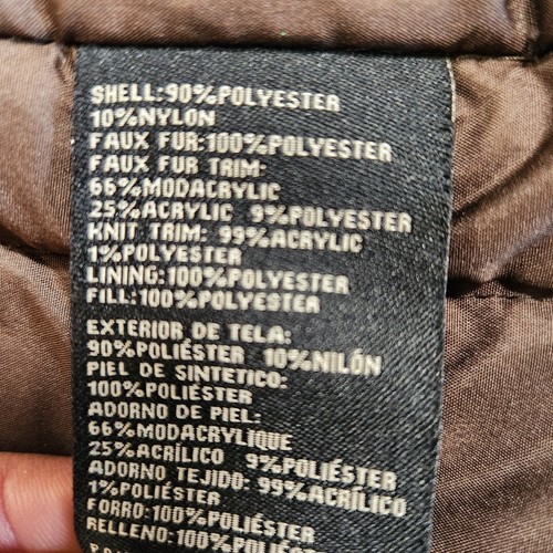 1 Madison Expedition Jacket Womens Small Brown Parka Faux Fur Hood Winter Ski - Picture 5 of 16