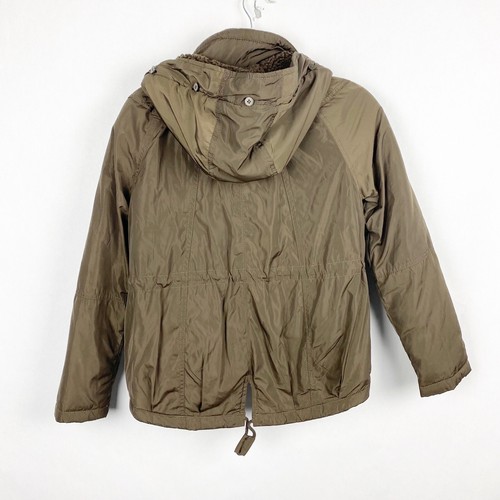 American Rag Womens Olive Green Puffer Bomber Jacket Size XS Hooded Quilted - Picture 2 of 7