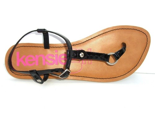 Kensie Girl 'Shelby' Women's Shoes Size 11M Black Patent Thong Sandals - Picture 3 of 5