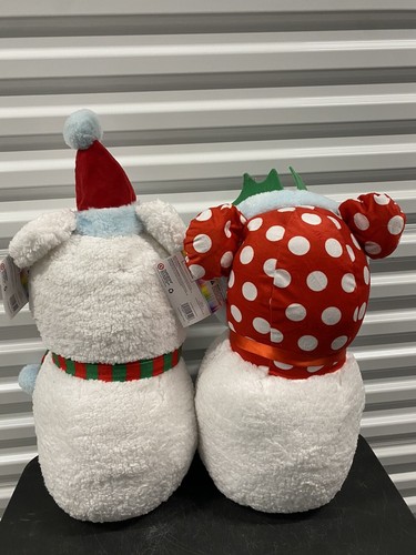 Mickey und Minnie Mouse Türgruß Set Plüsch Schneemann 24 cm 2022 NEU - Bild 5 von 7