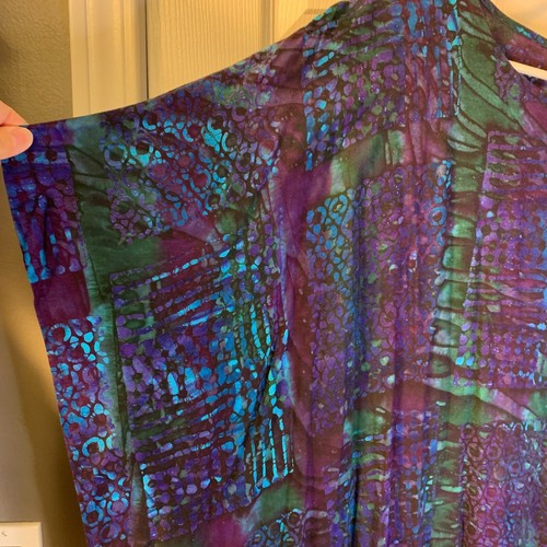 Smithsonian Institution Women's Batik Caftan Maxi Dress Sz M Oversized Festival - Picture 5 of 12
