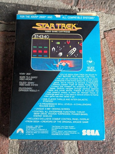 Star Trek Strategic Operations Simulator Atari 2600 Complete CIB Tested - Picture 3 of 4