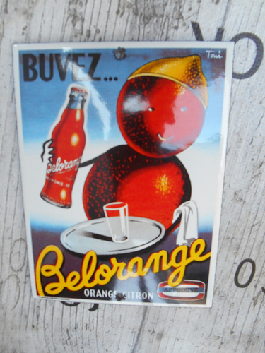 Emailschild Belorange Getränke Limo Reklame Werbe Klassiker Email Tür Schild Top - Bild 3 von 5