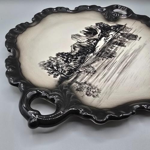 G.L. Hooton (1938-2017) Hand-painted Ceramic Platter, Oregon Artist, Lake Scene - Picture 6 of 8