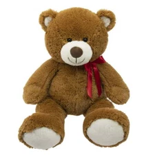 Way to Celebrate 34" Jumbo Plush Brown Bear with Red Ribbon For Sweetheart, Love