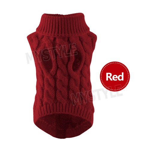 Winter Knitted Puppy Dog Jumper Warm Sweater Pet Clothes Small Dogs Coat Thermal - Picture 12 of 13